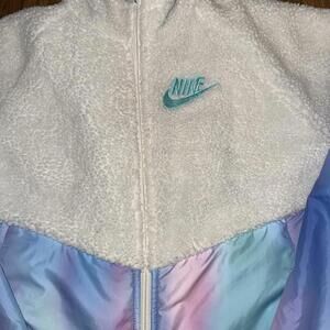 Nike Wind Runner Hooded Jacket, Ombre, Aqua, Purple, Girl's XL, Sherpa